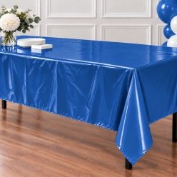 Royal Blue Rectangular Plastic Table Cover 54